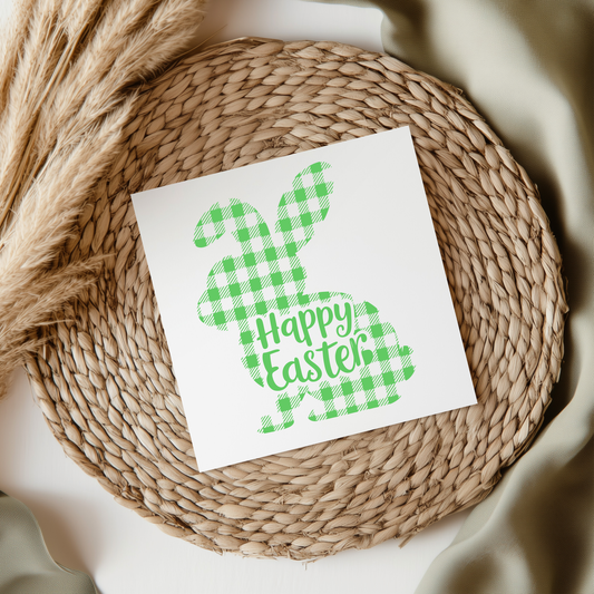 Green Happy Easter Bunny UVDTF Transfer