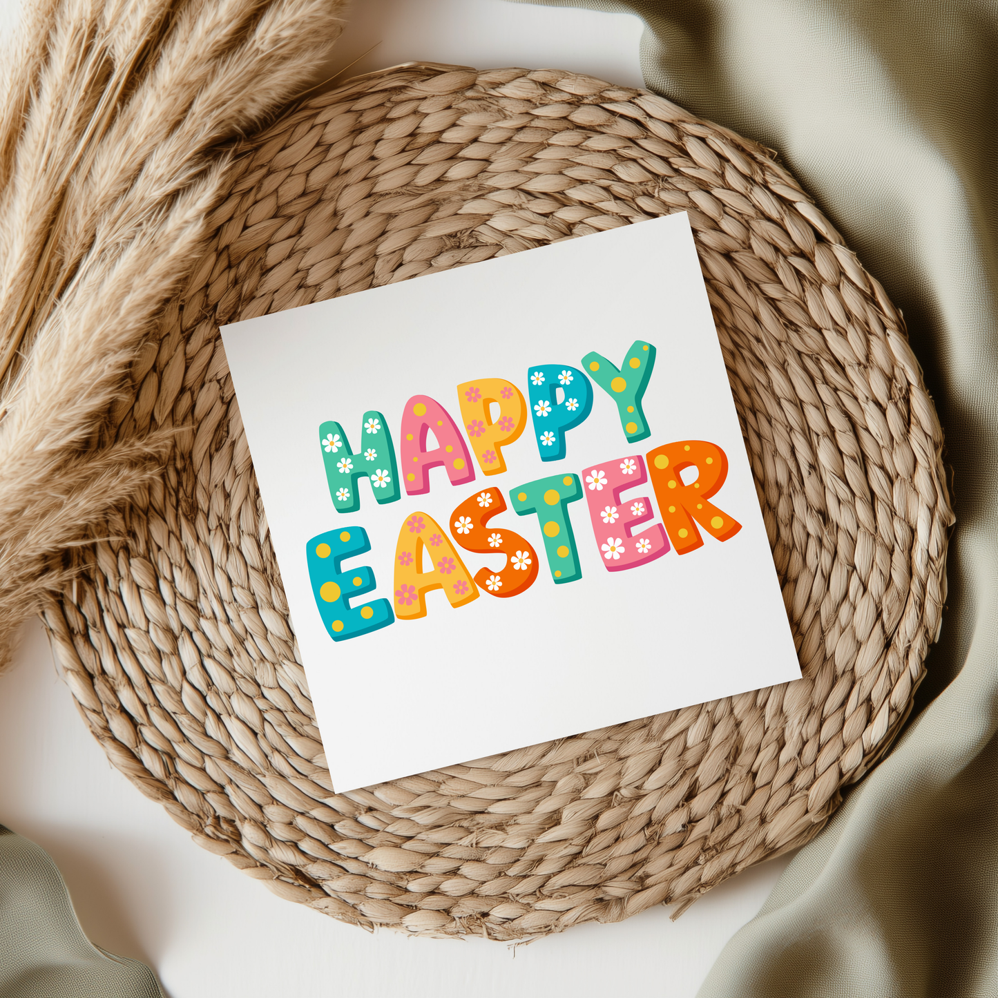 Happy Easter Text UVDTF Transfer