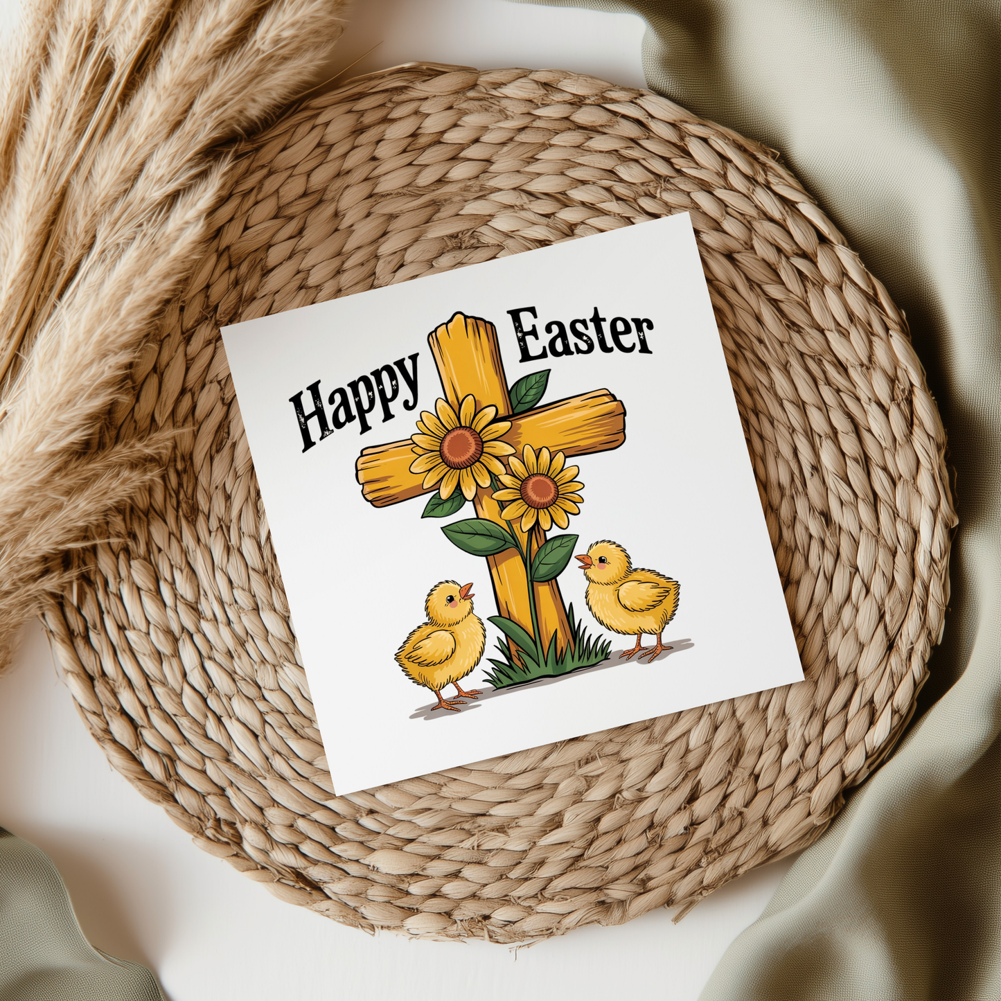 Happy Easter Cross UVDTF Transfer
