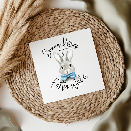 Bunny Kisses & Easter Wishes (Blue) - 6cm UVDTF decal