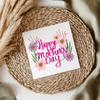 Happy Mothers Day Pink Floral-6cm UVDTF decal