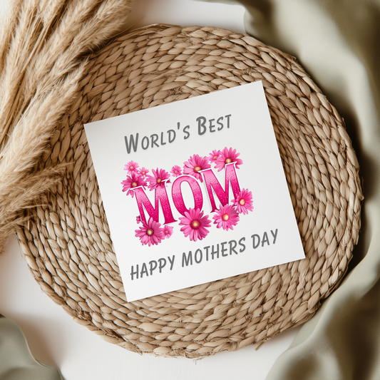 World's Best Mom Happy Mothers Day-6cm UVDTF decal
