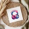 Pink Headphones Autism Symbols UV DTF