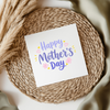 Blue Happy Mothers Day Text UV DTF Decal