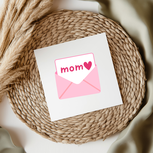 Mom Heart Envelope UV DTF Decal