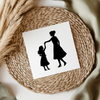Dancing Woman & Girl Silhouette UV DTF Decal