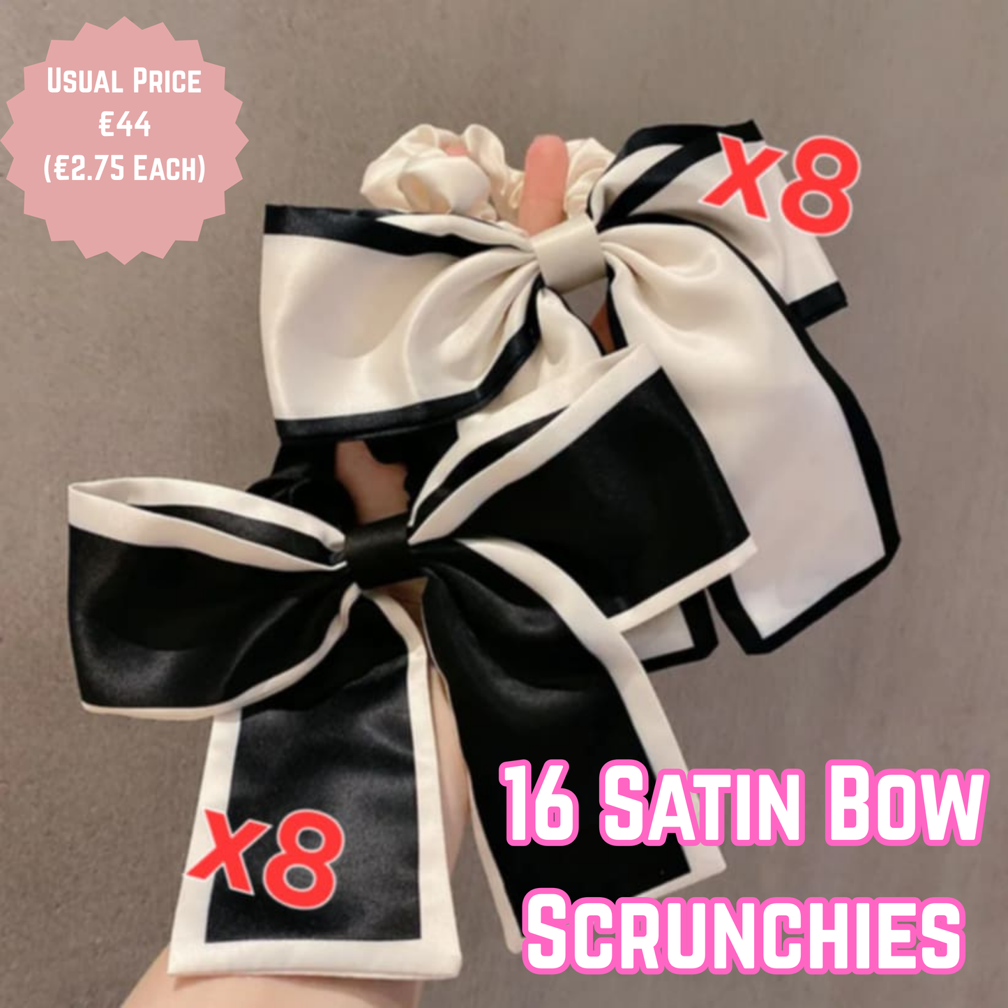 Satin Scrunchie Bows x16