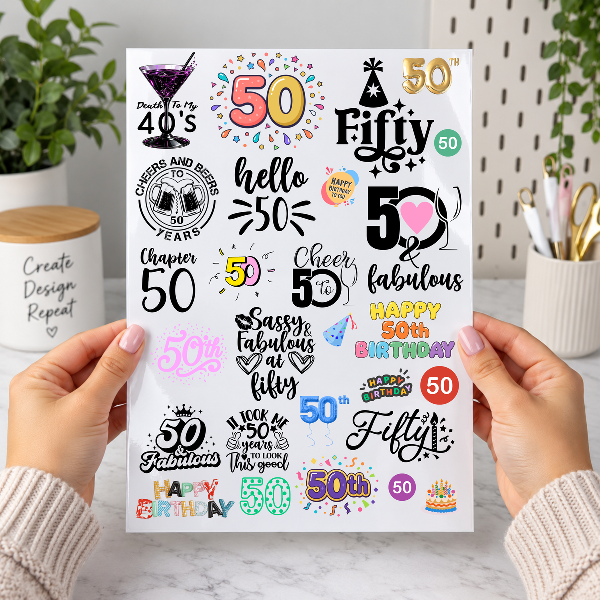 A4 Milestone Birthdays UVDTF Sheet
