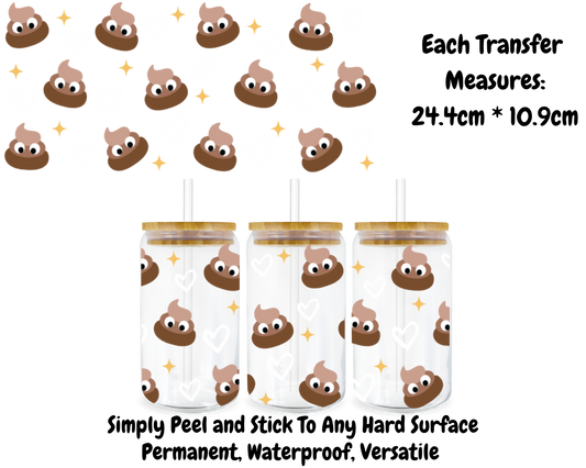 Poop Emojis - 16oz UV DTF Transfer