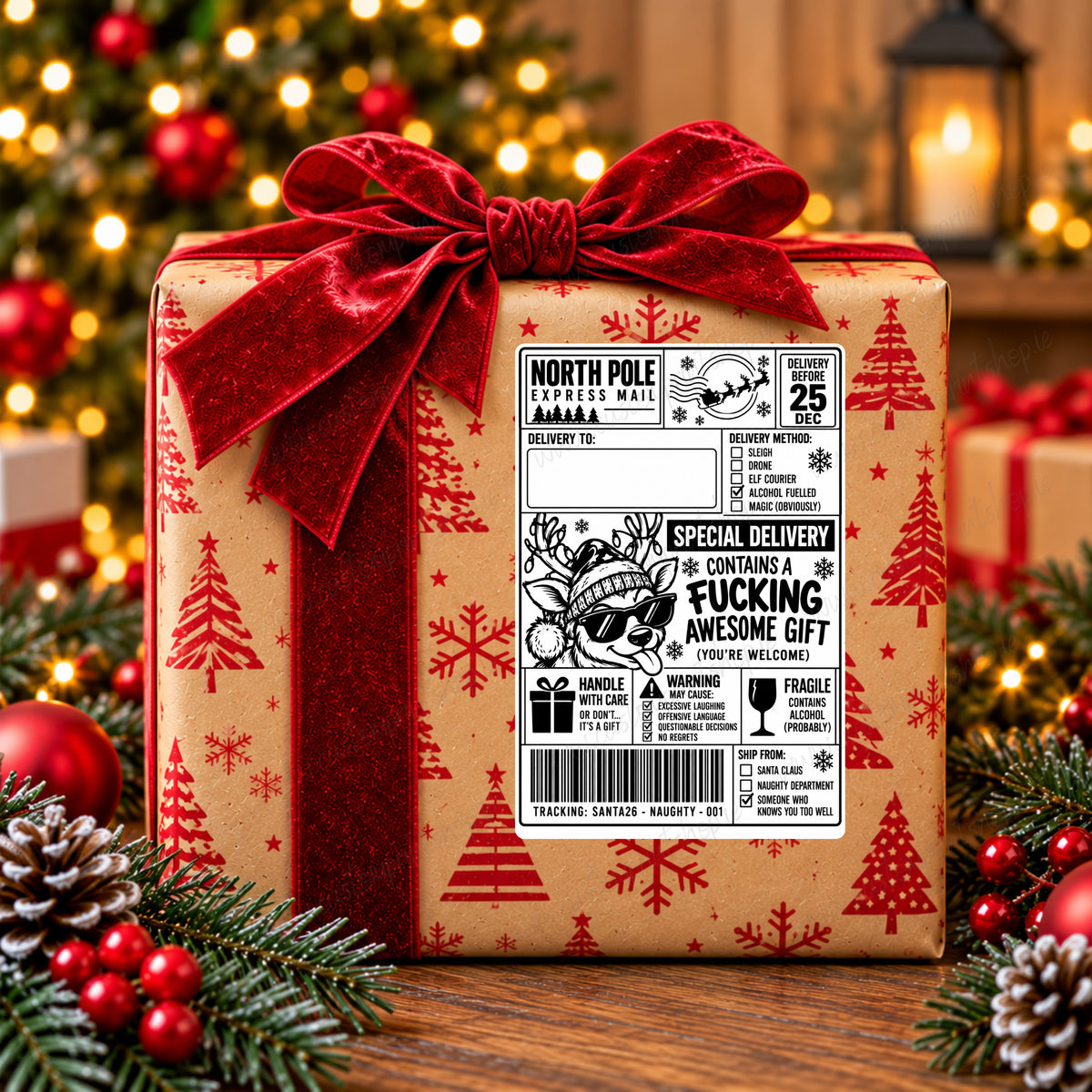 DIGITAL FILE - 25 *RUDE* Christmas Gift Labels | Canva Templates + PDF/PNG Download