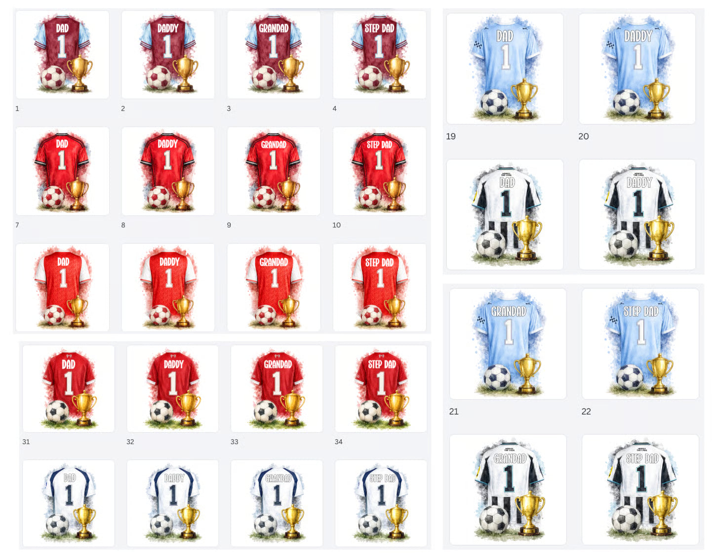 DIGITAL FILE - Fathers Day Football PNG Bundle