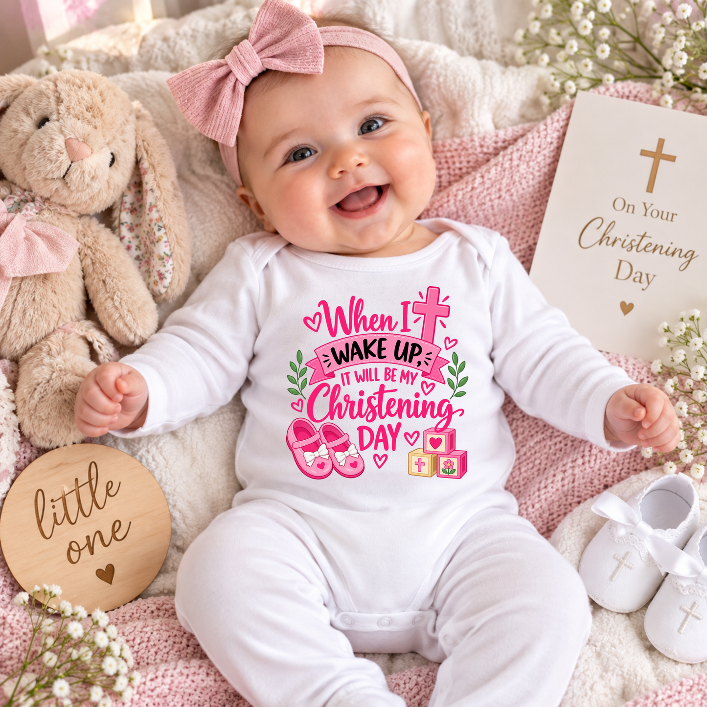 When I Wake Up It Will Be My Christening Day (PINK) DTF Transfer