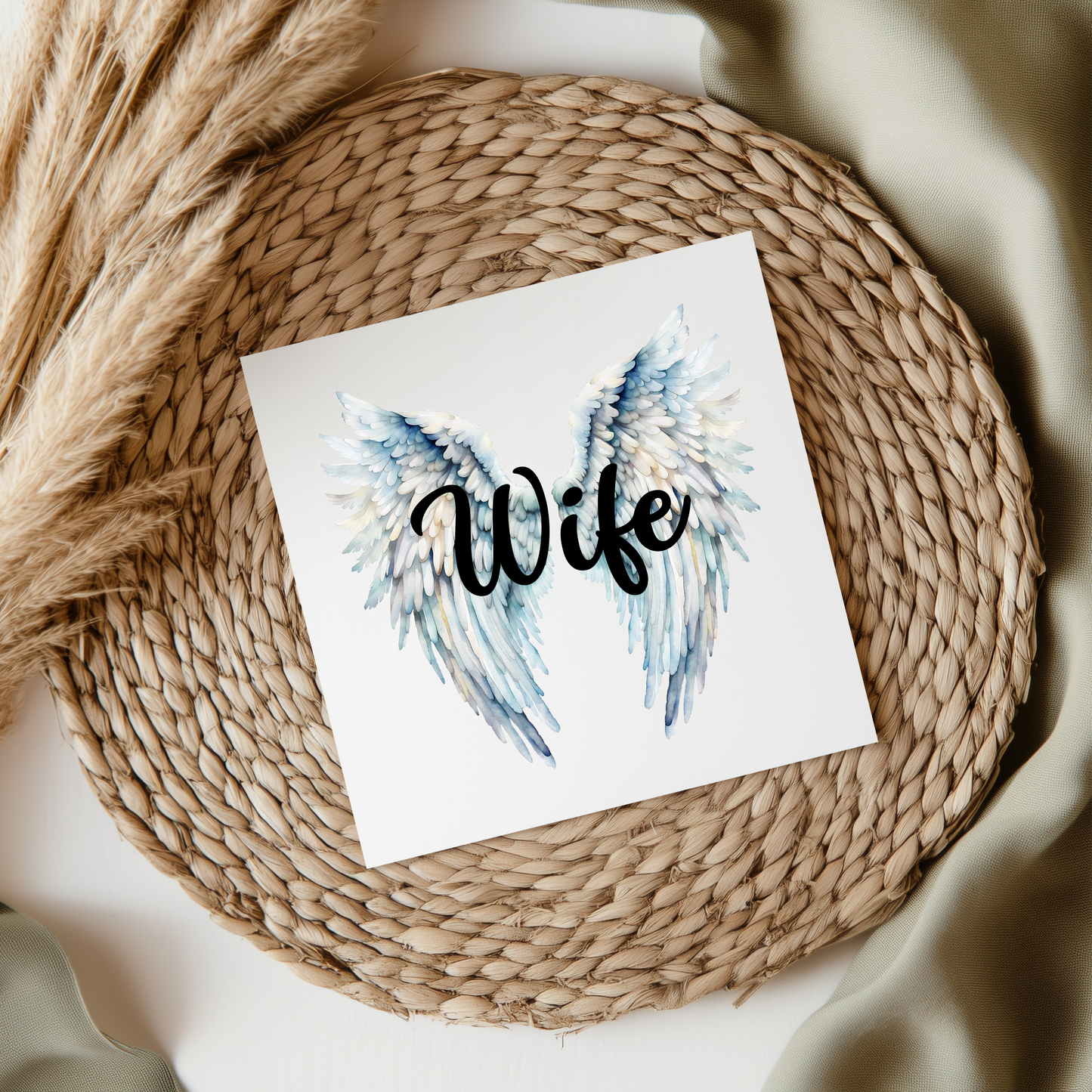 Wife Memorial Angel Wings UVDTF Transfer