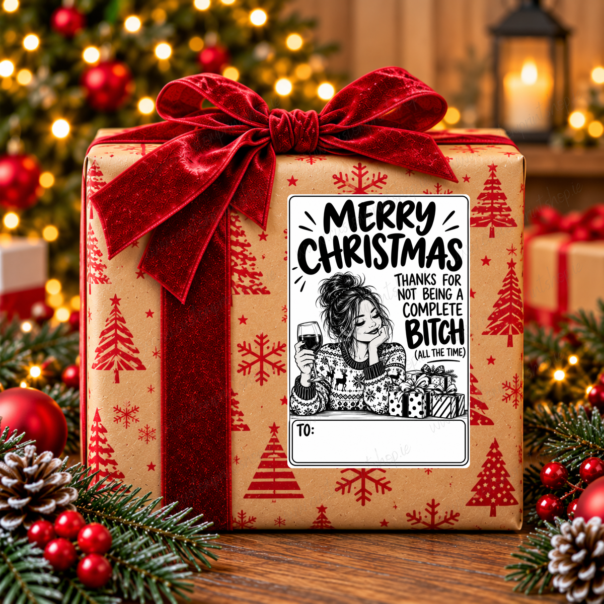 DIGITAL FILE - 25 *RUDE* Christmas Gift Labels | Canva Templates + PDF/PNG Download