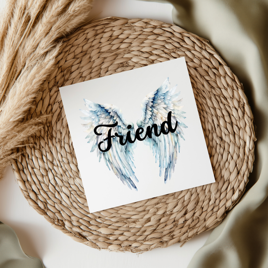 Friend Memorial Angel Wings UVDTF Transfer