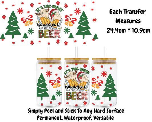 It's The Most Wonderful Time For A Beer - 16oz UV DTF Transfer