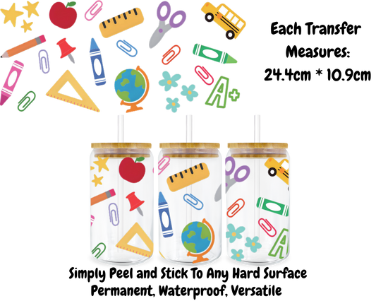 Teacher Symbols - 16oz UV DTF Transfer