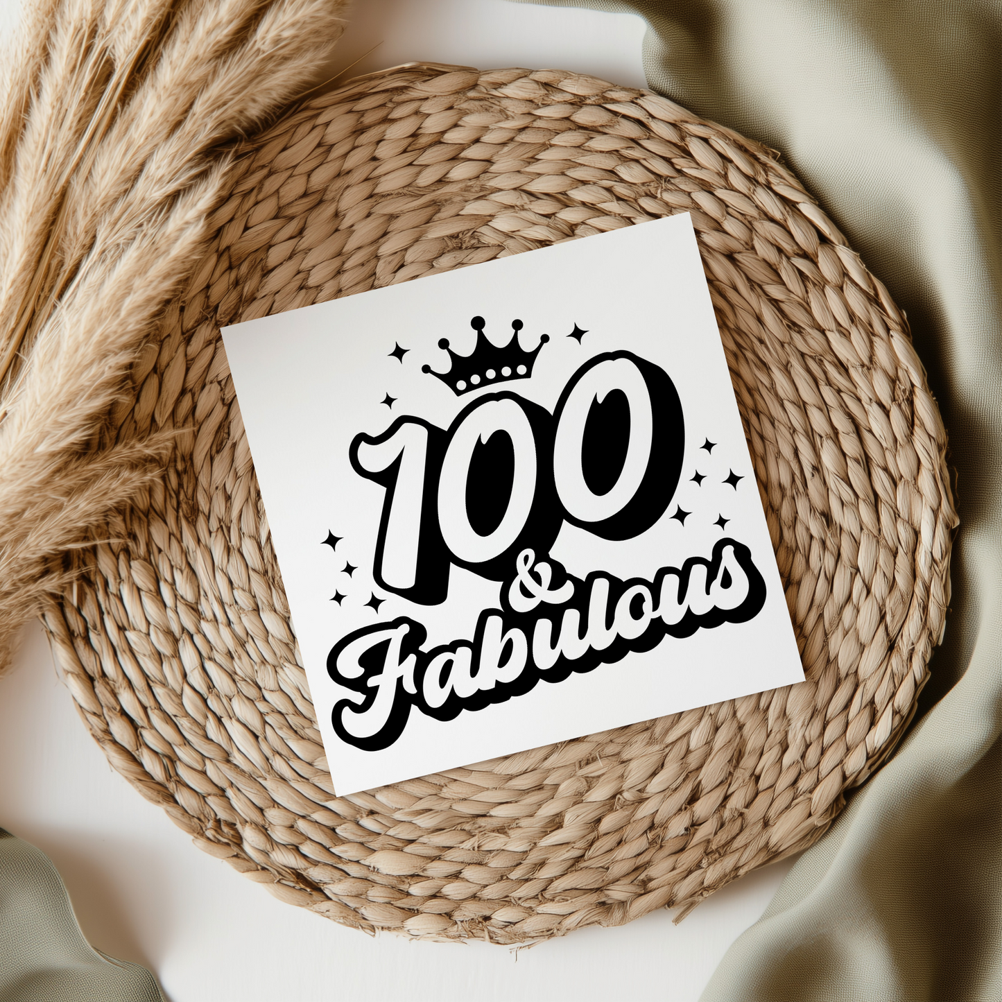 100 & Fabulous UV DTF Decal