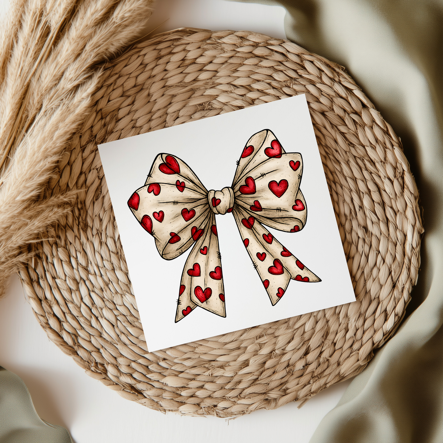 Heart Bow UV DTF Decal