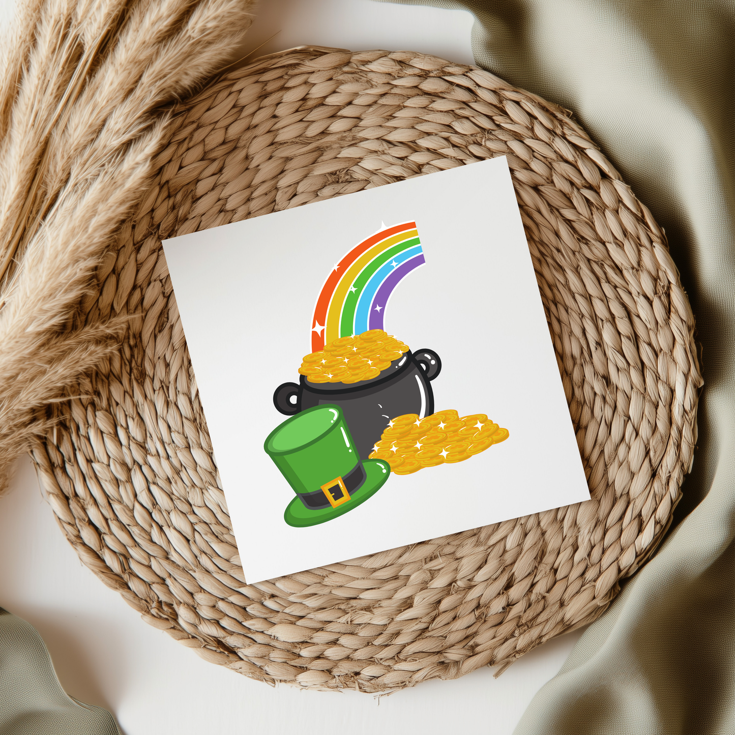 Rainbow & Pot Of Gold UV DTF Decal