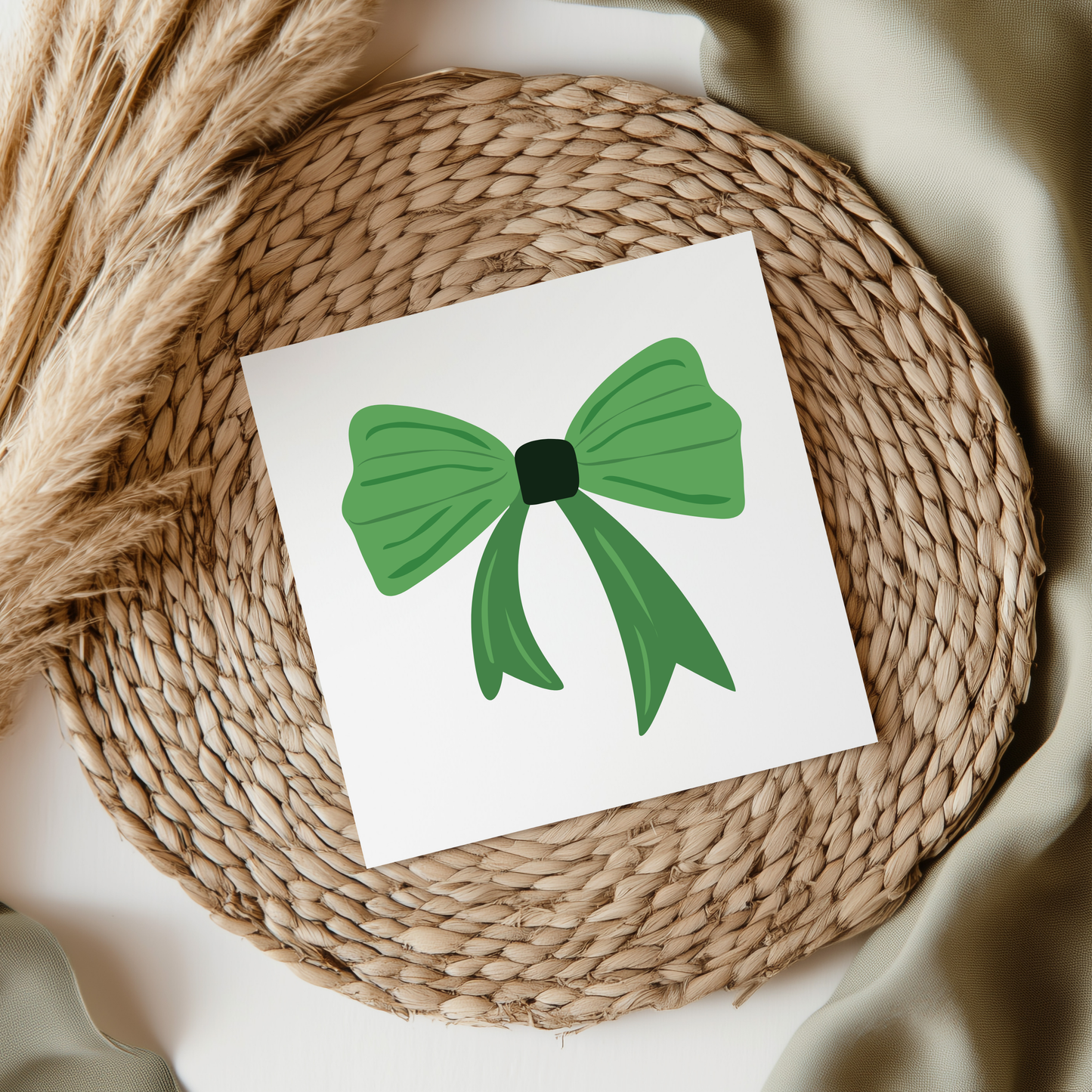 Green Bow UV DTF Decal