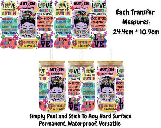 Autism Mom - 16oz UV DTF Transfer