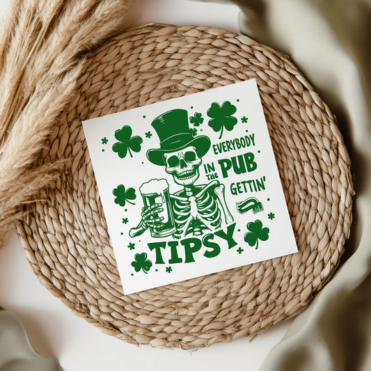 Everybody In The Pub Getting Tipsy UV DTF Decal