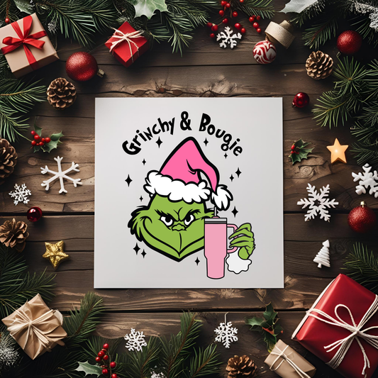 Grinchy & Bougie UV DTF Transfer