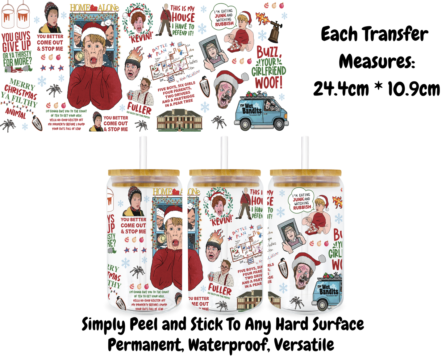 Home Alone Christmas - 16oz UV DTF Transfer