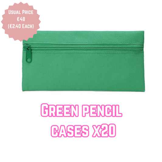 Green Pencil Cases x20