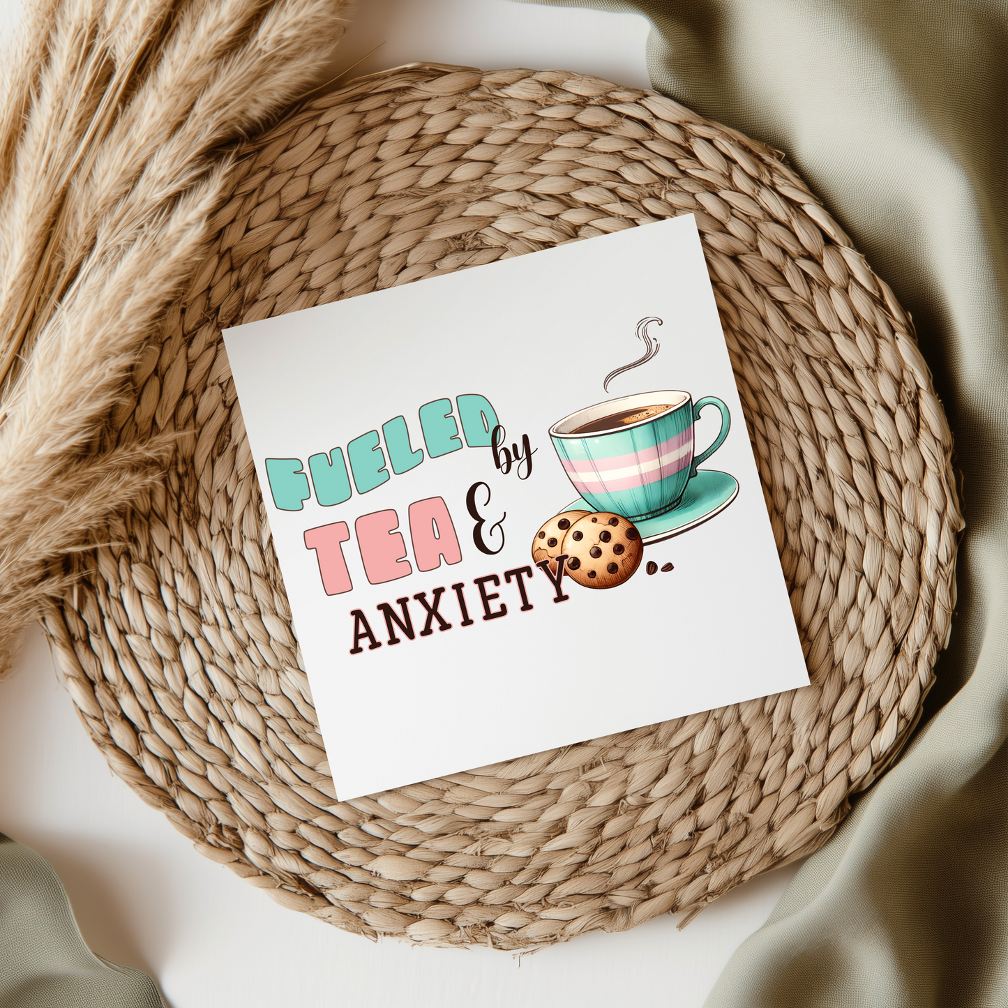 Fueled By Tea And Anxiety UV DTF Decal