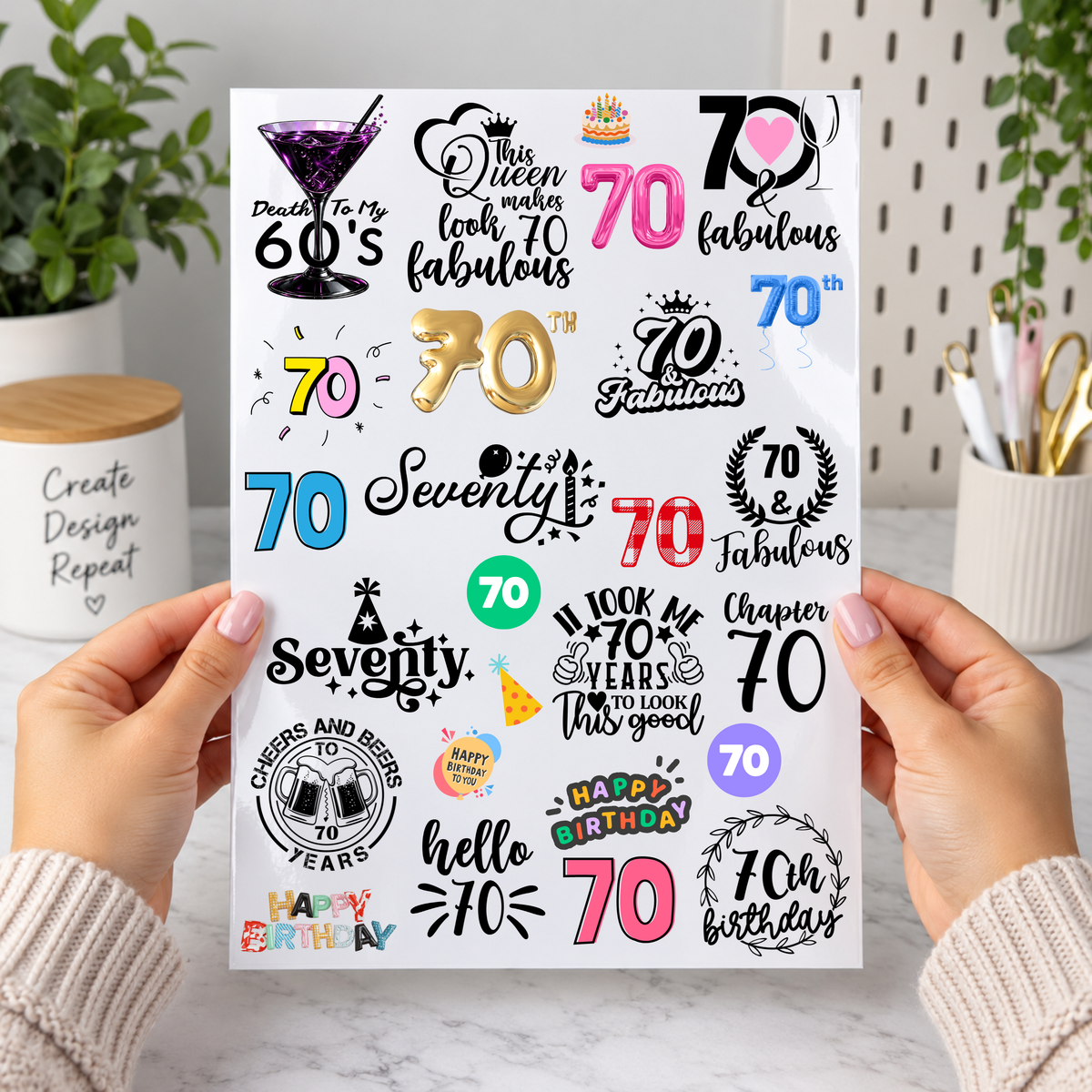 A4 Milestone Birthdays UVDTF Sheet