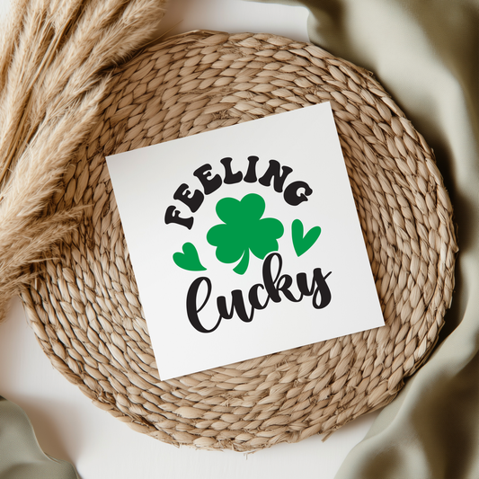 Feeling Lucky Shamrock UV DTF Decal