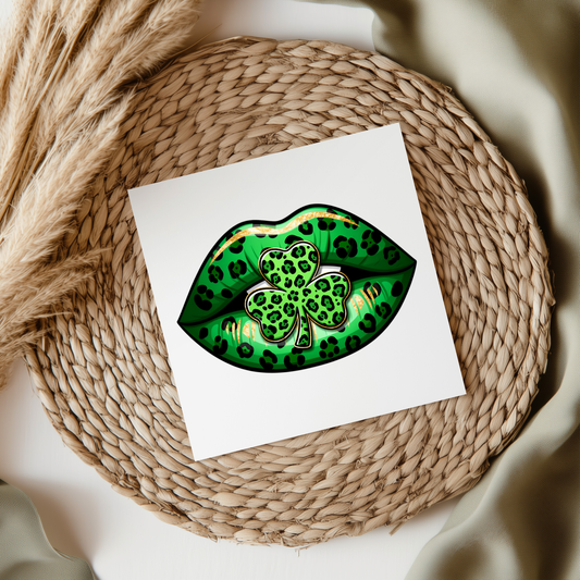 Irish Shamrock Kiss UV DTF Decal