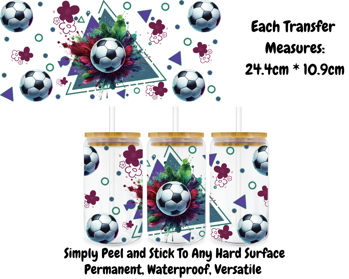 Soccer Balls - 16oz UV DTF Transfer
