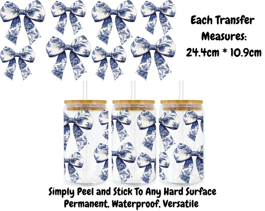 Blue Bows - 16oz UV DTF Transfer