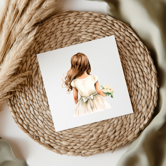 Flower Girl with hair down UVDTF Transfer