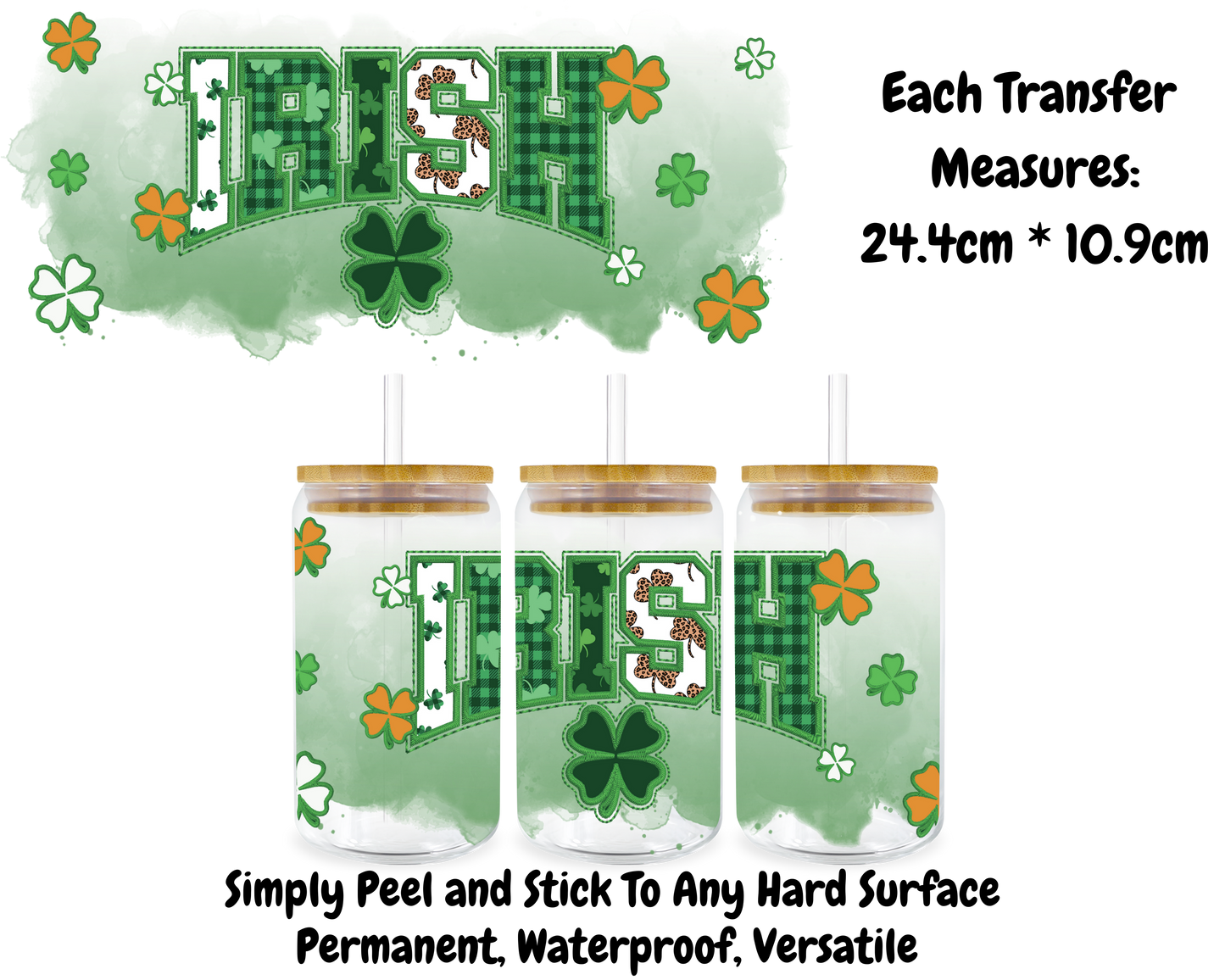 Irish - 16oz UV DTF Transfer