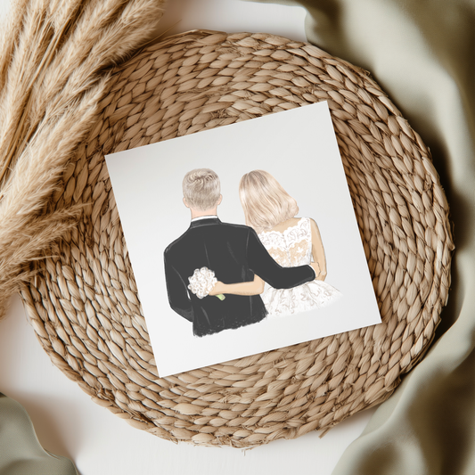 Blonde Bride & Groom UVDTF Transfer