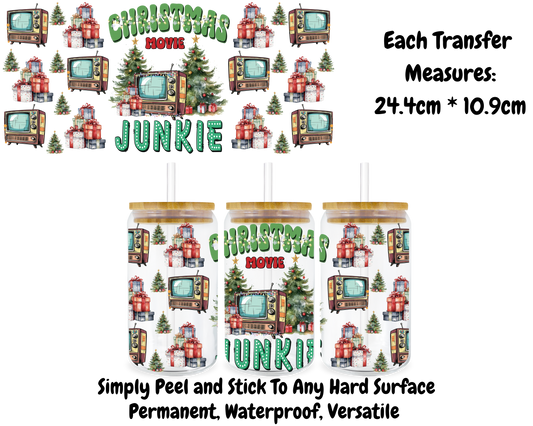 Christmas Movie Junkie - 16oz UV DTF Transfer
