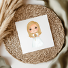 Blonde Hair Communion Girl UV DTF Decal