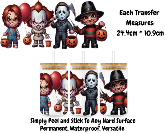 Halloween Characters - 16oz UV DTF Transfer