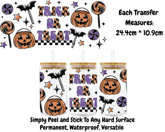 Trick Or Treat - 16oz UV DTF Transfer