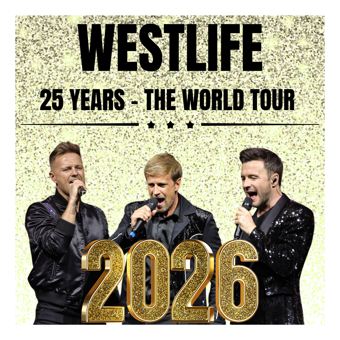 Westlife Gold Design DTF Design (For Fabric)