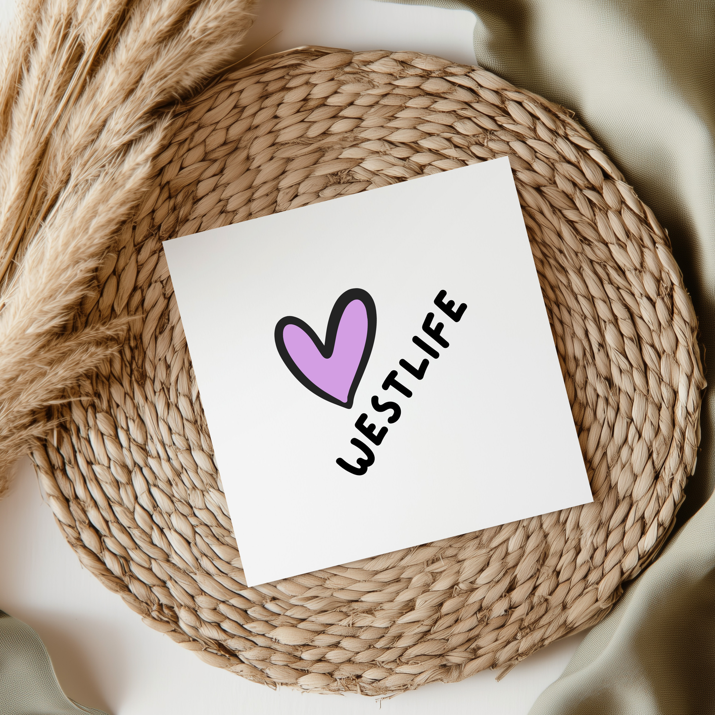 Westlife Purple Heart DTF Transfer (For Fabric)