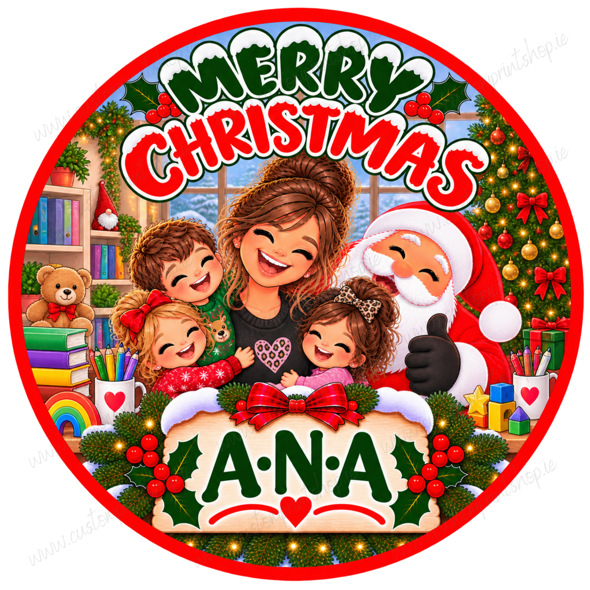 Printed Christmas Sweet Tub Labels