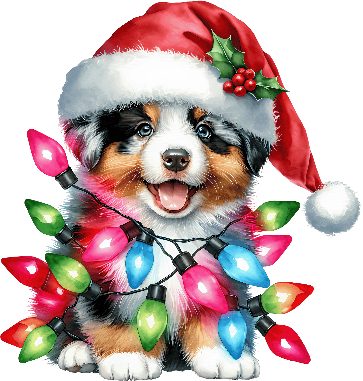 Dog Breed Christmas Lights DTF Transfer