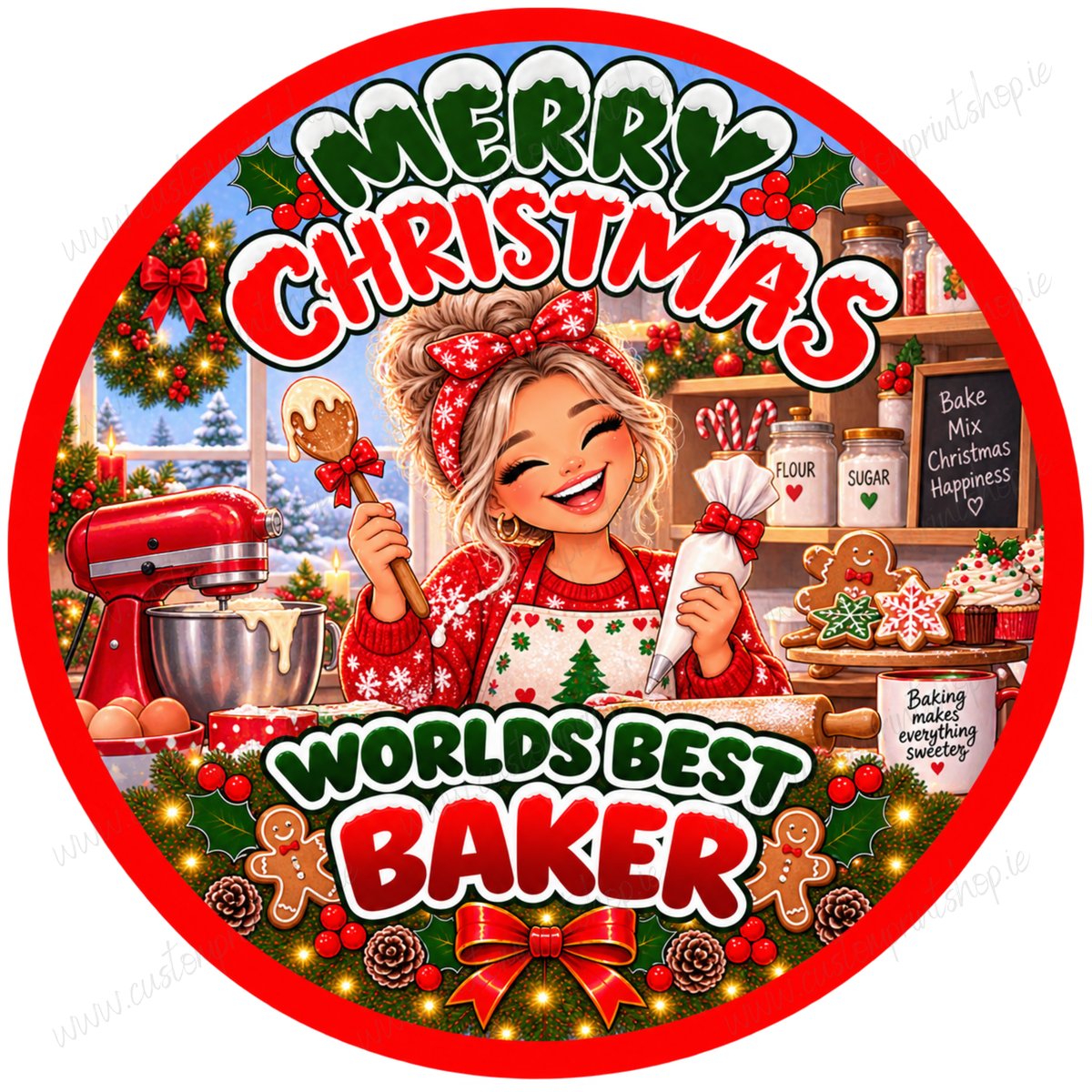 Printed Christmas Sweet Tub Labels