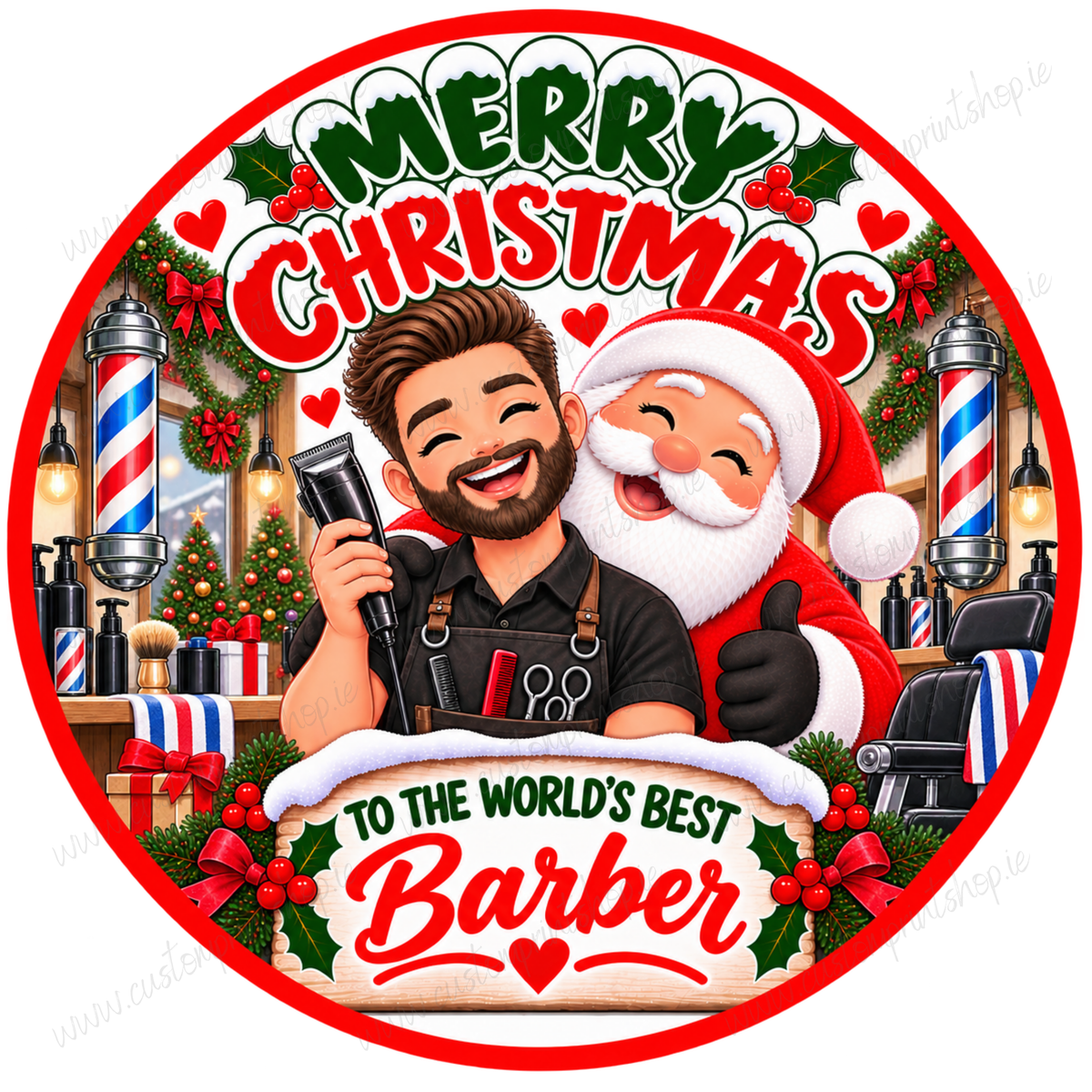 Printed Christmas Sweet Tub Labels