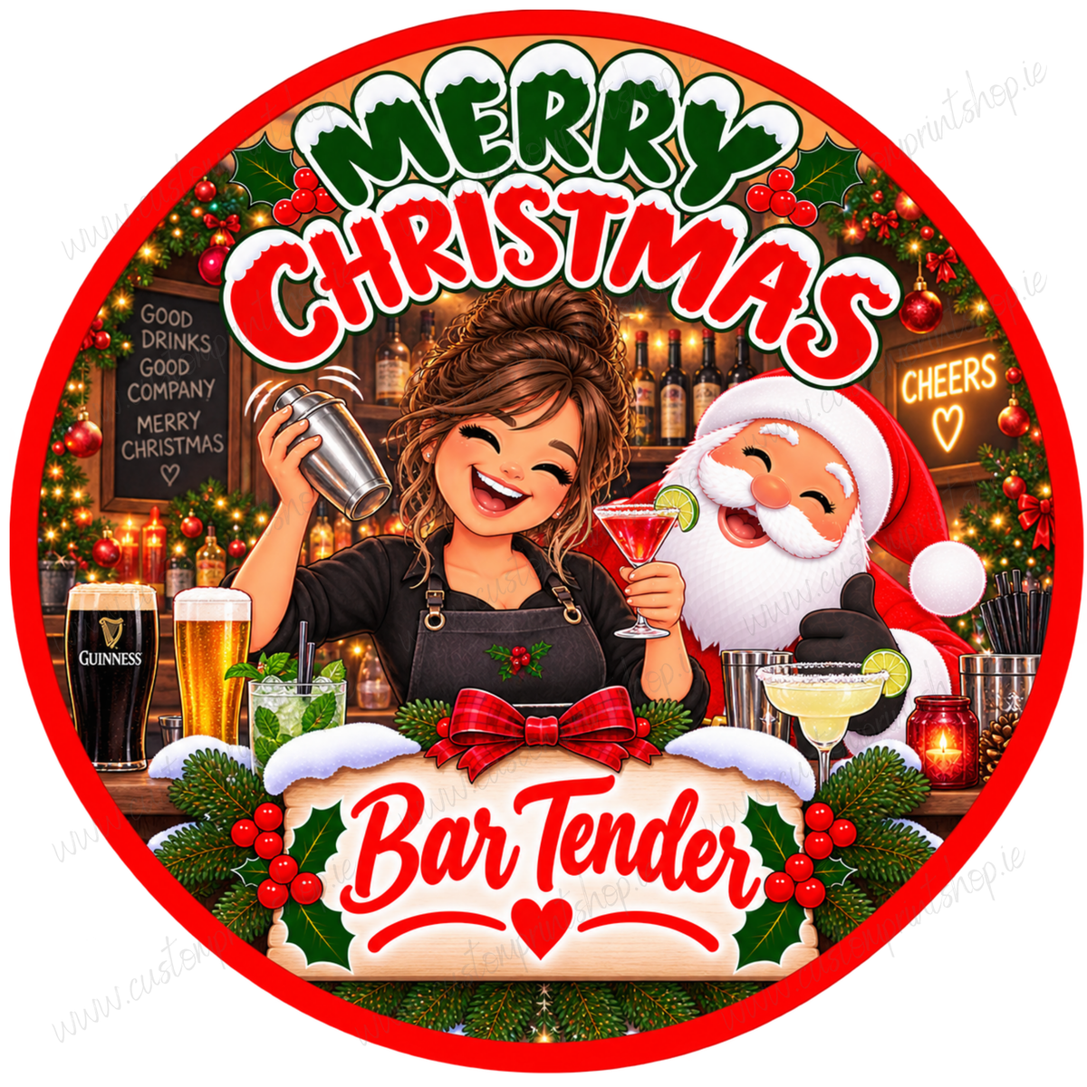 Printed Christmas Sweet Tub Labels